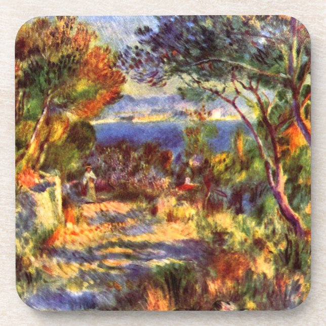 L'Estaque von Pierre Renoir, Vintager Impressionis Untersetzer (Vorderseite)