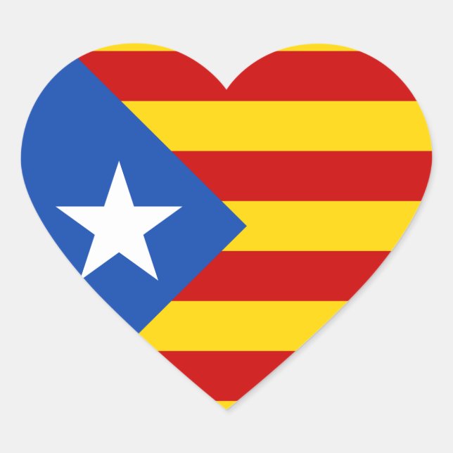 ""L'Estelada Blava" - Katalanische Unabhängigkeits Herz-Aufkleber (Vorderseite)