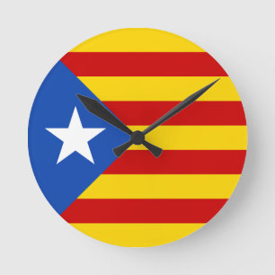 "L'Estelada Blava" Katalanische Unabhängigkeitsfla Runde Wanduhr