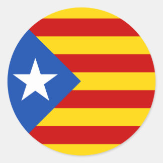 "L'Estelada Blava" Katalanische Unabhängigkeitsfla Runder Aufkleber