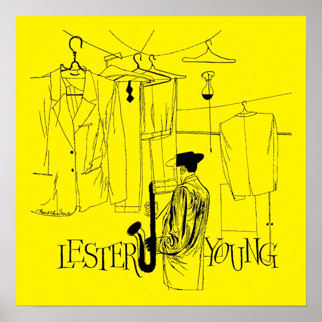 Lester Young Vintag Illustration Poster (Vorne)