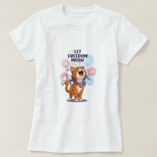 Let Freedom Meow - Patriotic Fireworks T-shirt de 