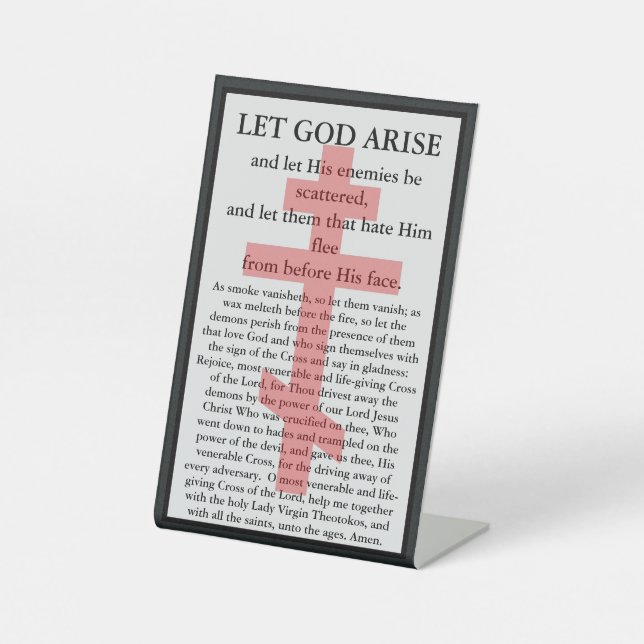 Let God Arise Orthodox prayer card Sockelschild (Vorderseite)