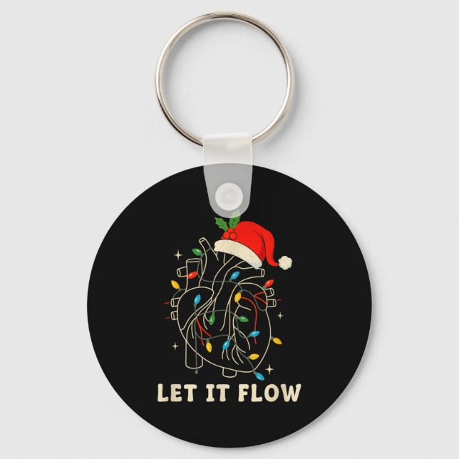 Let It Flow Funny Anatomical Heart Christmas, Medi Schlüsselanhänger (Vorderseite)