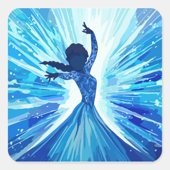 Let It Go Quadratischer Aufkleber (Vorderseite)
