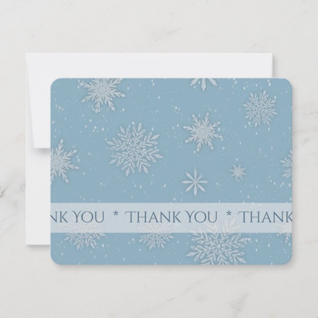 Let it Snow Blue Thank You Card Karte (Vorderseite)