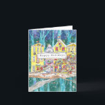 "Let It Snow!" Custom Christmas Card Feiertagskarte<br><div class="desc">Die Vorderseite ist eine Reproduktion eines Designs,  das von Cindy Bainton in Aquarell und Tinte handbemalt wurde. Die Innenseite ist leer,  bereit für Ihren Text und/oder Bilder.</div>