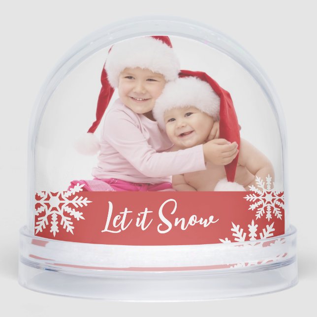 Let it Snow Double Photo Schneekugeln (Vorderseite)