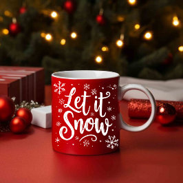 Let it Snow Elegante Script Weihnachten Feierlich Tasse
