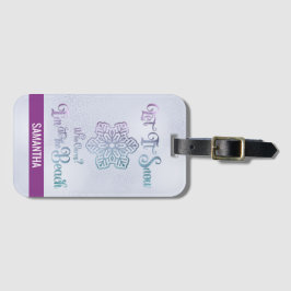 Let it Snow–Funny Christmas Beach Purple Gepäckanhänger