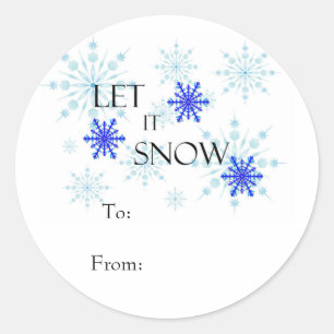 "Let it Snow"-Geschenketiketten Runder Aufkleber