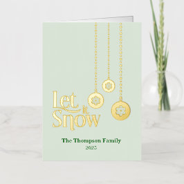"Let it Snow" Hellgrüne geflochtene Foil Holiday C