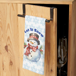 Let It Snow - Holiday Snowman Serviette de cuisine