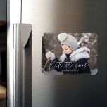 Let it Snow Photo Magnet<br><div class="desc">Wish friends and family happy holidays with a cute holiday photo magnet! The magnet features your horizontal photo with subtle snow flurries bordering the design. "Let it Snow" is displayed in a white,  trendy calligraphy script with your family's name below.</div>