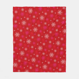 "Let it Snow" Red Snowflake Muster Fleece Blankon