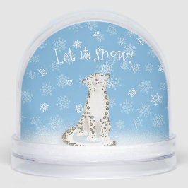 Let it snow! Snow leopard Christmas snow globe Schneekugeln