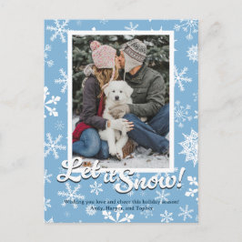 Let it Snow Snowflake Holiday Card with Photo Feiertagspostkarte