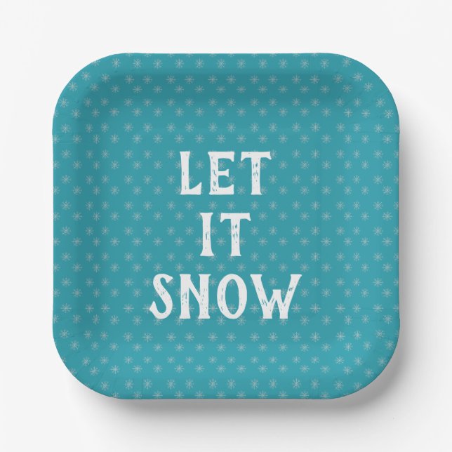 Let It Snow, Snowflake  Pappteller (Vorderseite)