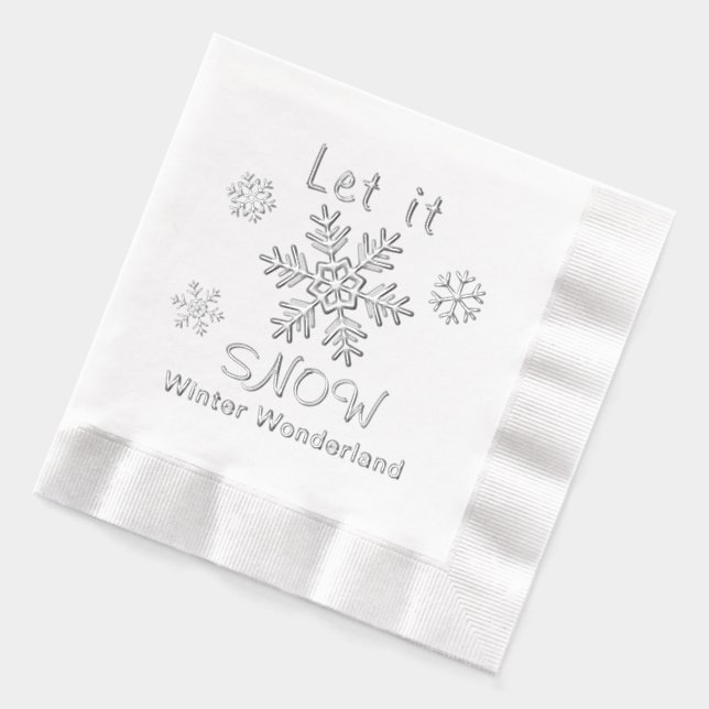 Let it Snow Snowflakes Winter Wonderland Servietten Mit Folie (Links)