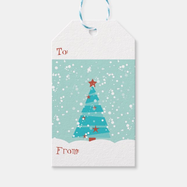 "Let it Snow", Weihnachts-Geschenketiketten Geschenkanhänger (Vorderseite)