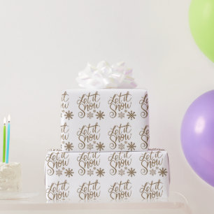 "Let it Snow" Weihnachts-Gold-Glitzer Geschenkpapier