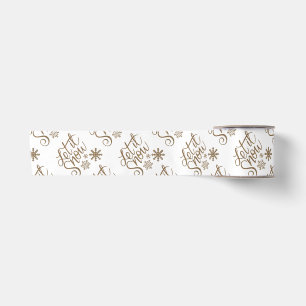"Let it Snow" Weihnachts-Gold-Glitzer Satinband