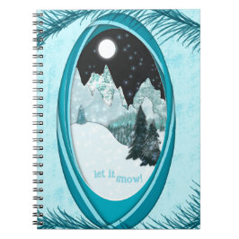 Let It Snow Winter Poker Cards Snowy Mountains Notizblock