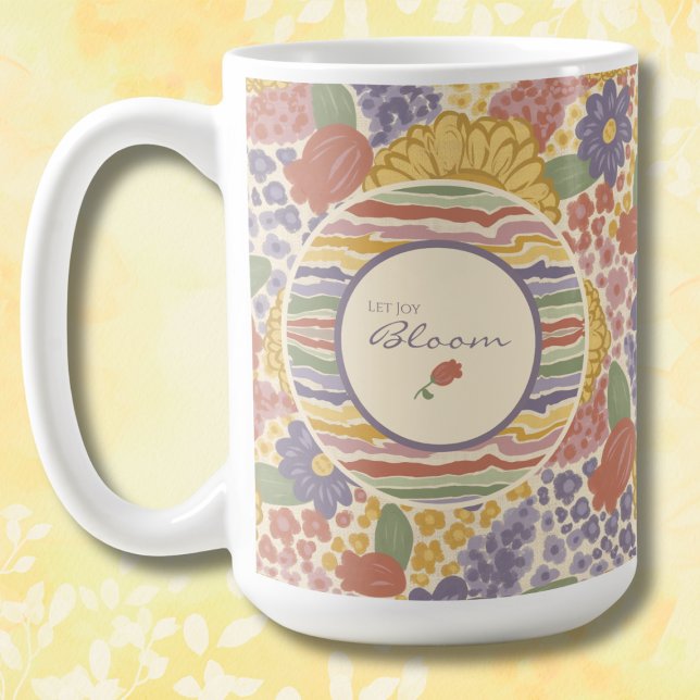 Let Joy Bloom – Floral Inspirational Coffee Mug Kaffeetasse (Let Joy Bloom - Floral Coffee Mug with Cheerful Inspirational Design)