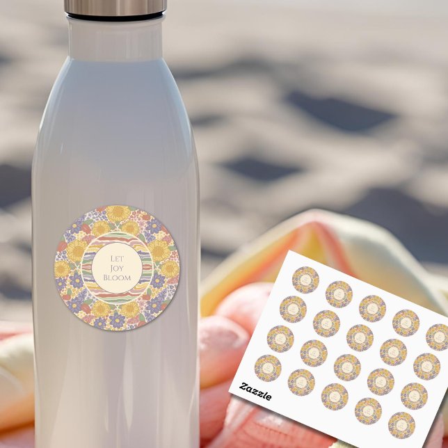 Let Joy Bloom – Floral Inspirational Sticker Sheet (Let Joy Bloom – Floral Inspirational Sticker Sheet with Editable Text)