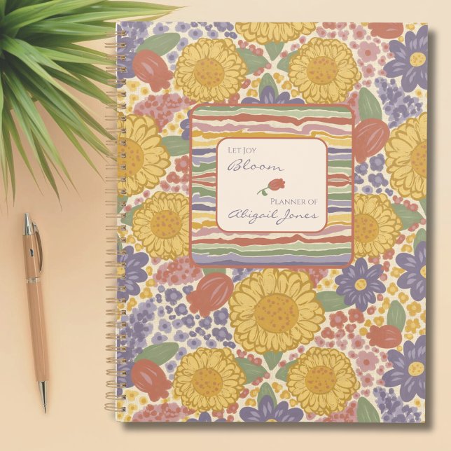 Let Joy Bloom – Personalized Floral Planner Planer (Let Joy Bloom – Personalized Floral Planner with Editable Name)