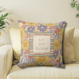 Let Joy Bloom Reversible Throw Pillow Kissen