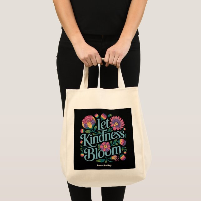 Let Kindness Bloom Be Kind Rainbow Flowers Inspire Tragetasche (Vorderseite (Produkt))