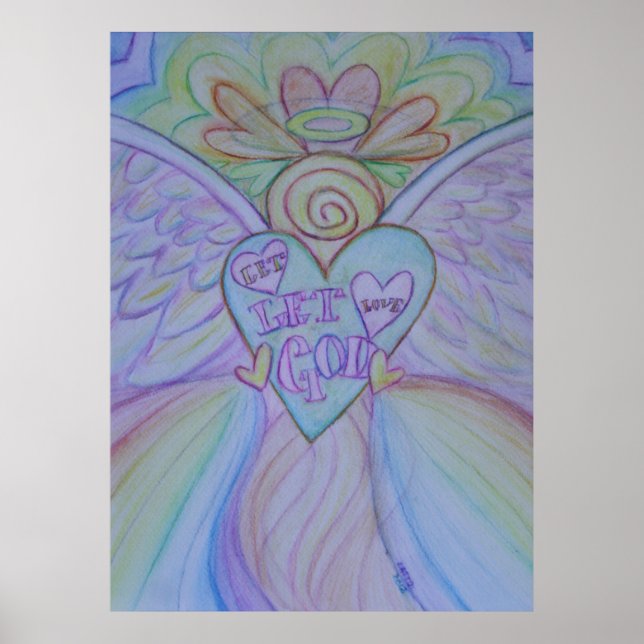 Let Love, Let God Guardian Angel Art Print Poster (Devant)