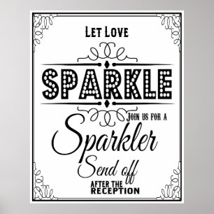 Let love Sparkle poster pour un mariage Sparkler