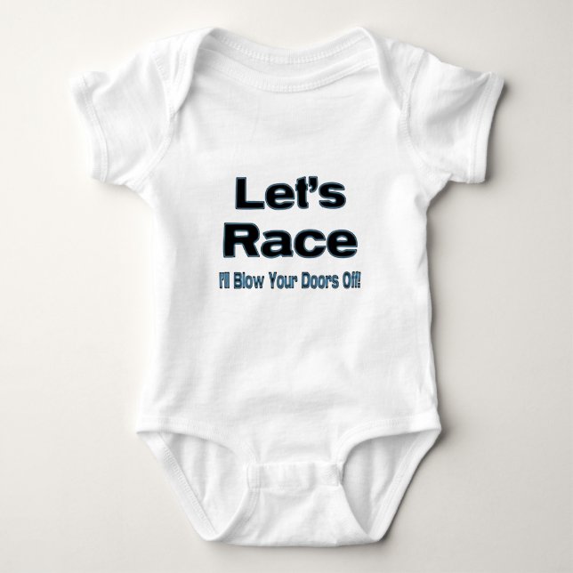 Let Rennen brenne ich Ihre Türen weg durch! Baby Strampler (Vorderseite)