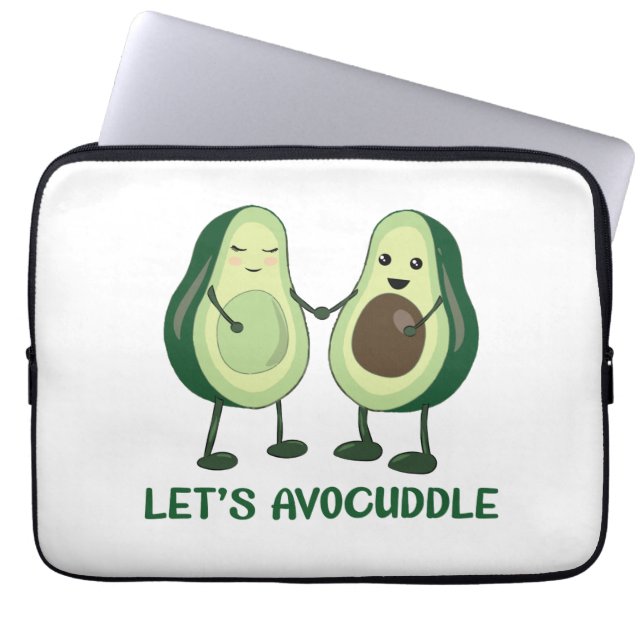 Let’s Avocuddle - Funny Avocado Pun Laptopschutzhülle (Vorderseite)