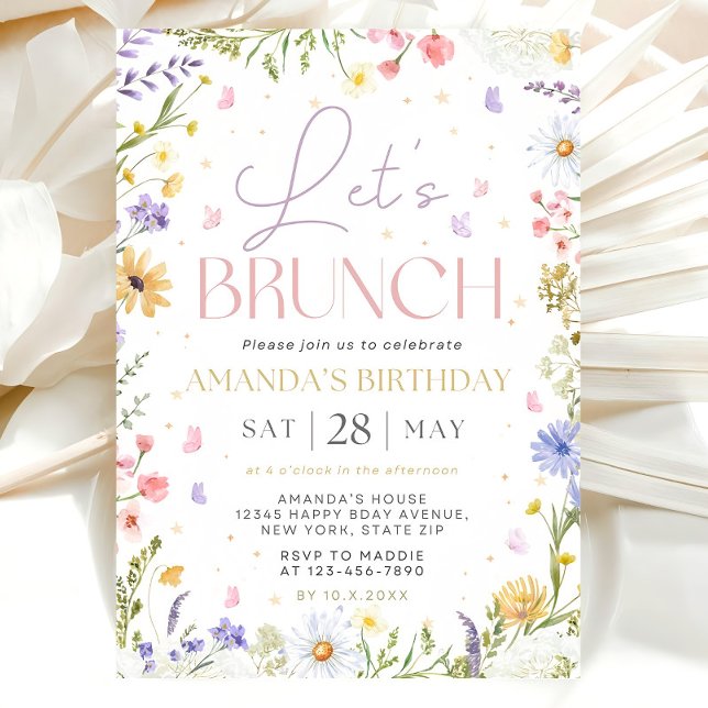 Let’s Brunch Invitation Template, Wildflower Birth Einladung (Von Creator hochgeladen)