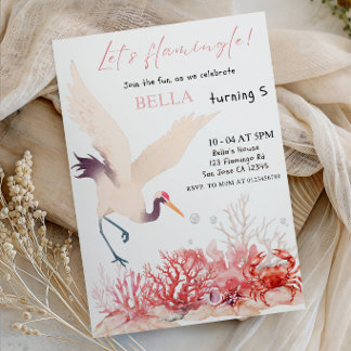 Let’s Flamingle! Pink Flamingo Girl Birthday Party Einladung
