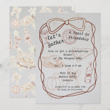 "Let’s Gather" Hand-Drawn Friendsgiving
