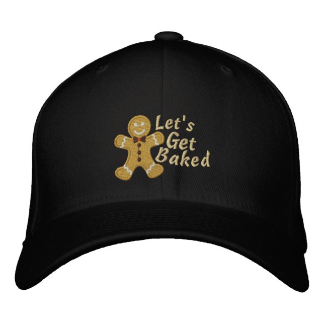 Let’s get Baked Gingerbread Man Bestickte Baseballkappe (Vorderseite)