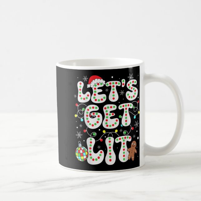 Let S Get Lit Funny Christmas Lights Xmas Pajamas  Kaffeetasse (Rechts)