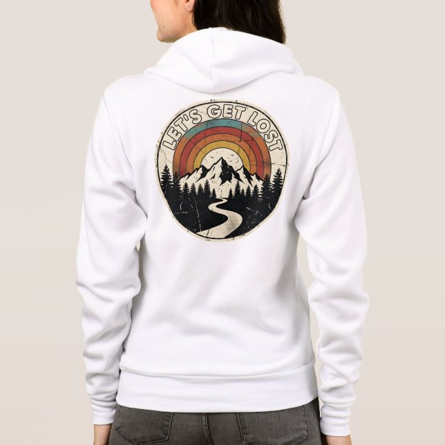 Let’s Get Lost Retro Mountain Adventure Outdoor Hoodie (Rückseite)
