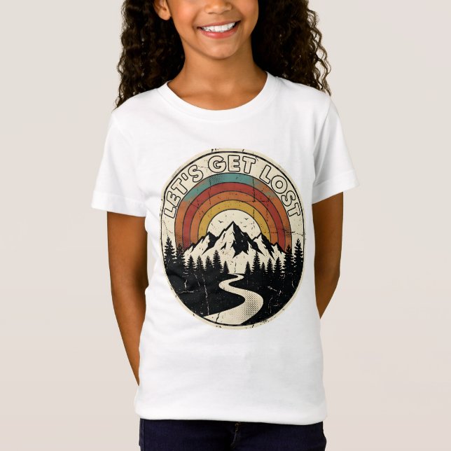 Let’s Get Lost Retro Mountain Adventure Outdoor T-Shirt (Vorderseite)