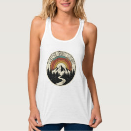 Let’s Get Lost Retro Mountain Adventure Outdoor Tank Top