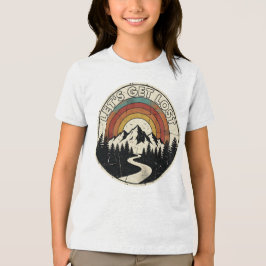 Let’s Get Lost Retro Mountain Adventure Outdoor Tri-Blend Shirt