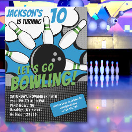Let’s Go Bowling!  Fun Bowling-Style Birthday Kids Einladung