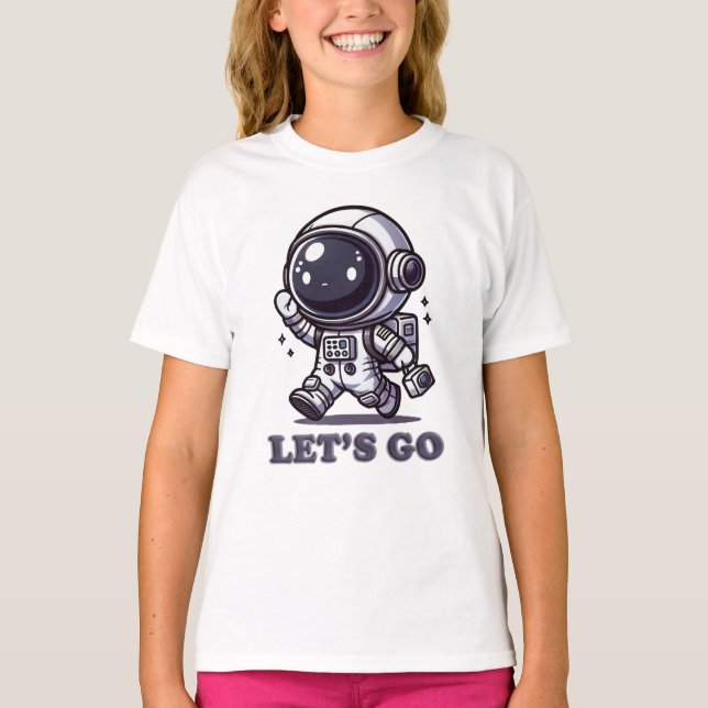Let’s Go – Cute Astronaut Adventure Tee (Vorderseite)