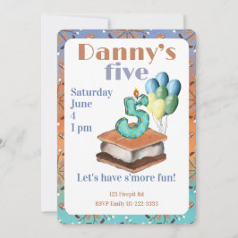Let’s have s’more fun 5th Birthday Invitation Einladung