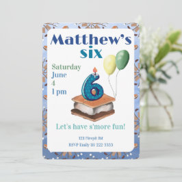 Let’s have s’more fun 6th Birthday Invitation Einladung
