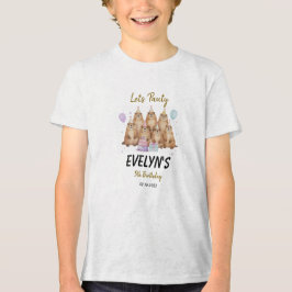 Let’s Party Groundhog 5th Birthday – Fun Kids  Tri-Blend Shirt